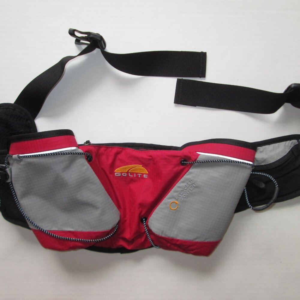 Golite Hydration Fanny Waist Hip Pack Water Bottle Holder Hiking Red Gray